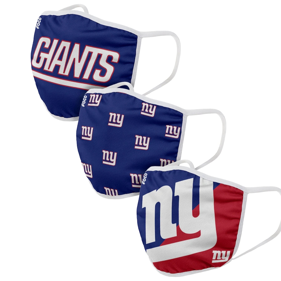  New York Giants Adult Face Covering 3-PackDust mask with filter->new york giants->NFL Jersey